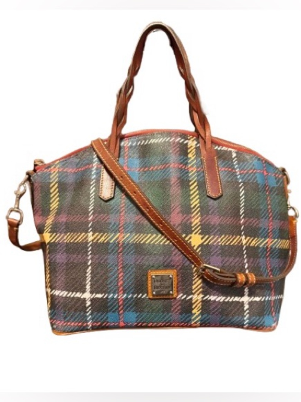 Dooney & Bourke Tartan Plaid Dome Satchel (Multi) - GUC